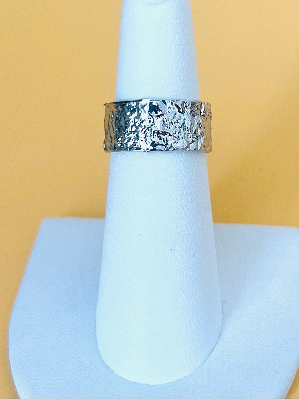 Stainless steel Textured Ring size 6 and adjustable